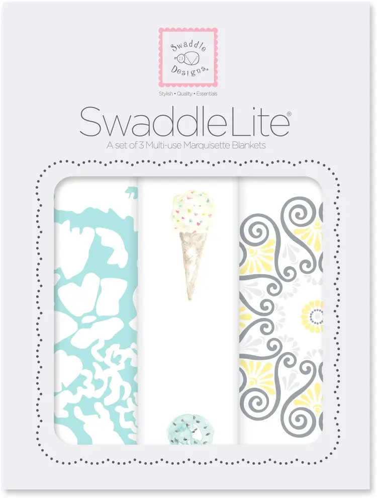 Пеленка текстильная Swaddle Designs Summer Fun SD-454SC-520MC-452Y, 3 шт, 120x120 см купить,NaN