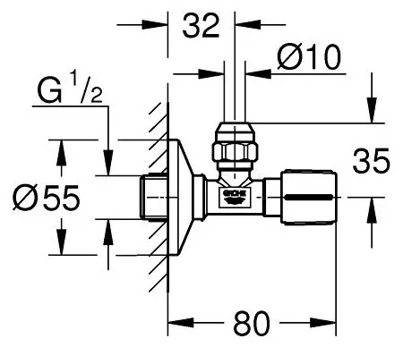 Grohe зажимной 22074KF0 Ду 10 (3/8) купить,NaN