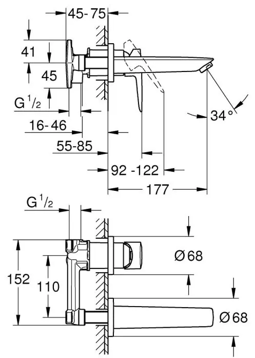 Смеситель для раковины (умывальника) Grohe 20289001, однозахватный купить,NaN