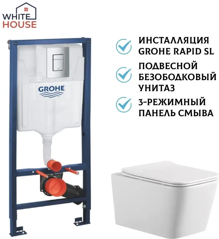 White House рамная инсталляция Grohe 38772001 купить,NaN