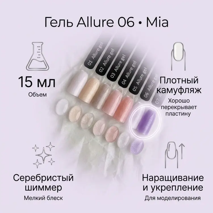 Mia гель Gel Allure 06 15 мл купить,NaN
