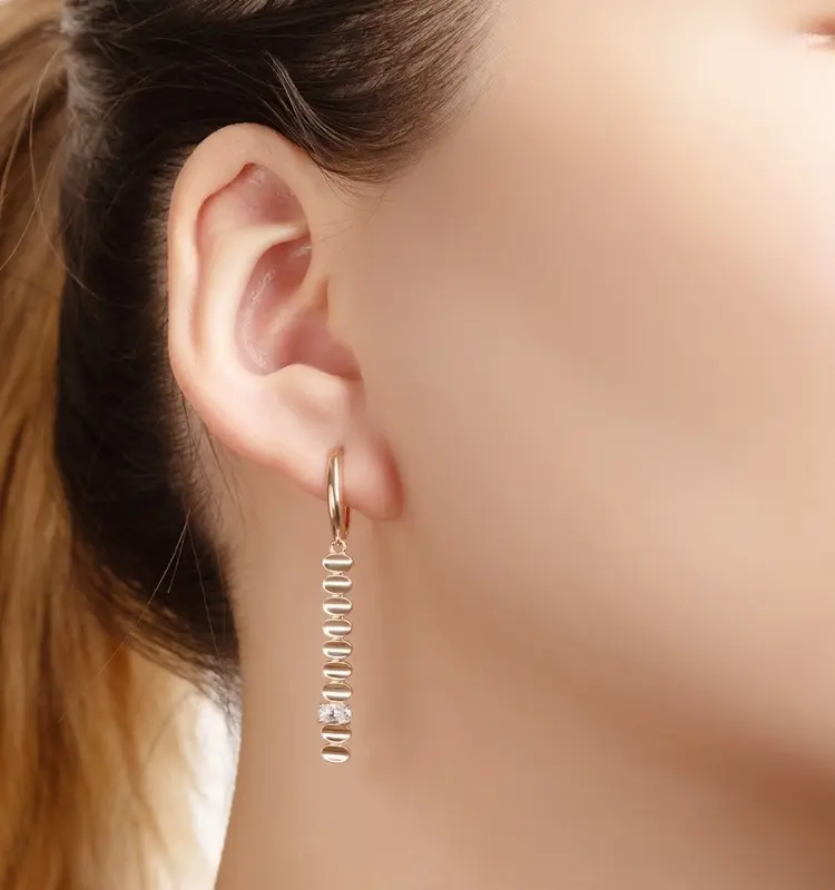 Серьги Санис 01-217075 вес 4.01 г золото, фианит купить,272680