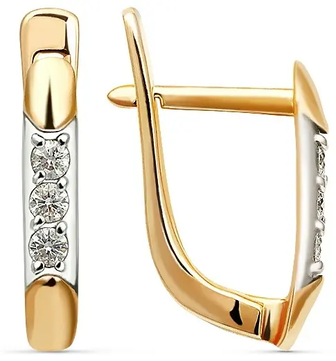 Серьги КРИСТАЛЛ NL328 вес 2.35 г золото, фианит купить,159800