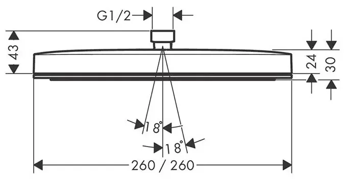 Hansgrohe верхний душ Pulsify E 260 1jet 24333000, латунь купить,NaN