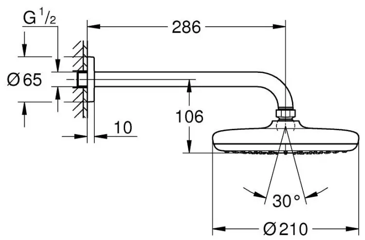Grohe верхний душ 1022182430 купить,NaN