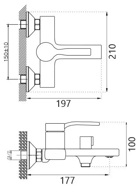 Смеситель для ванны Belz B60612, латунь, цвет хром купить,NaN