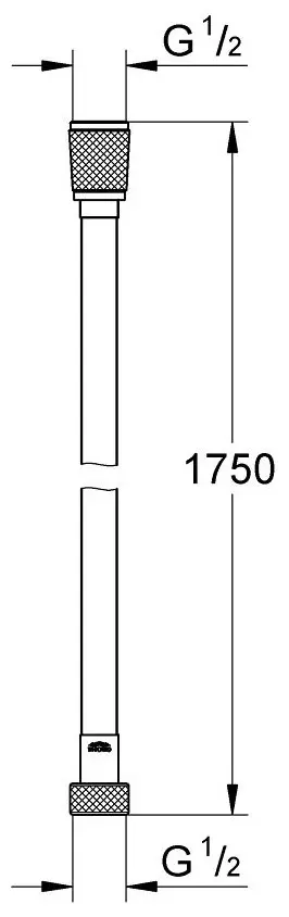 Шланг для душа Grohe пластик, 175 см, подключение 1/2x1/2 купить,NaN
