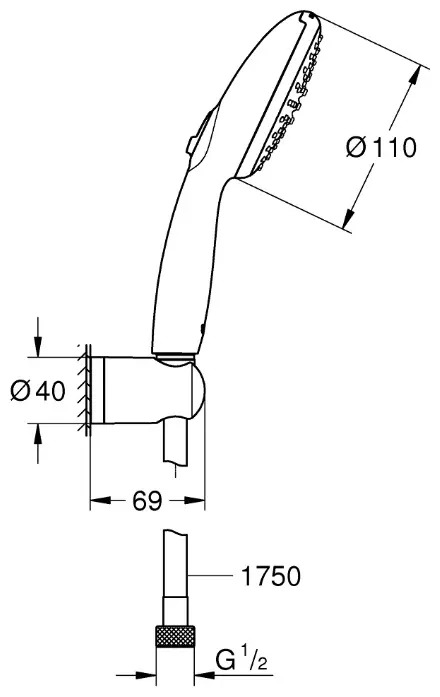 Grohe ручной душ (лейка+шланг) 279502431 купить,NaN