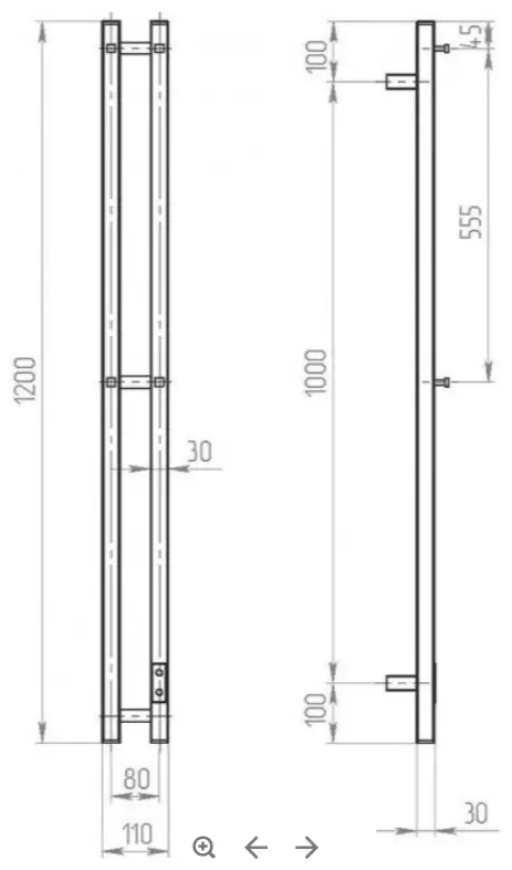 Полотенцесушитель электрический Двин X-2 Plaza Neo 120/8 золотой матовый, I-образный 8x120 см купить,NaN