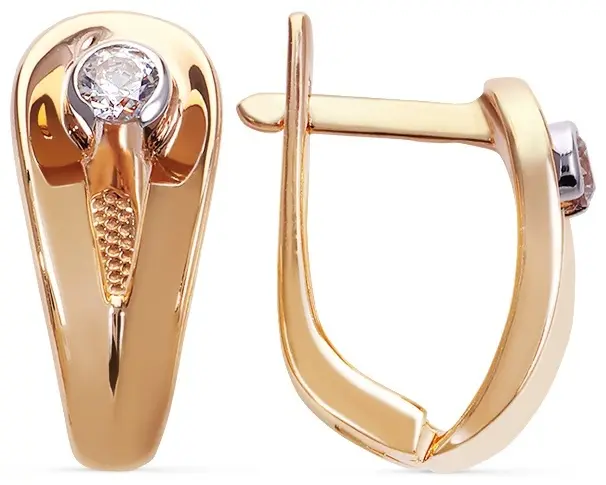 Серьги КРИСТАЛЛ N218500226773 вес 3.51 г золото, фианит купить,238680