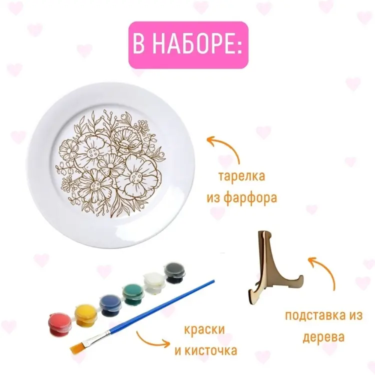 Набор Тарелка Bumbaram Тарелка-раскраска Цветы купить,NaN