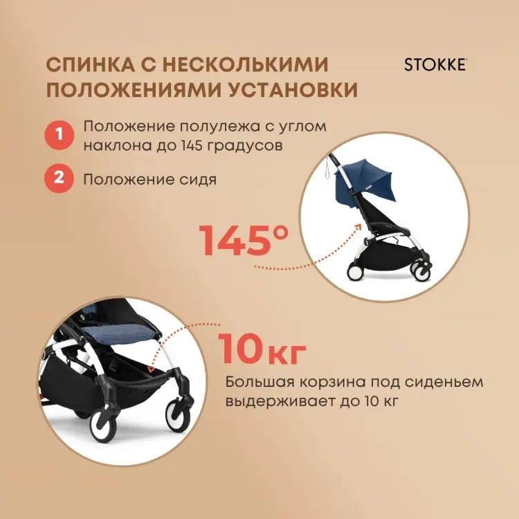 Коляска прогулочная Stokke Stokke YOYO3 St-White, белый, синий