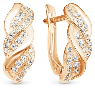 Серьги Zlato Z2-10082 вес 3.69 г золото, фианит купить,250920