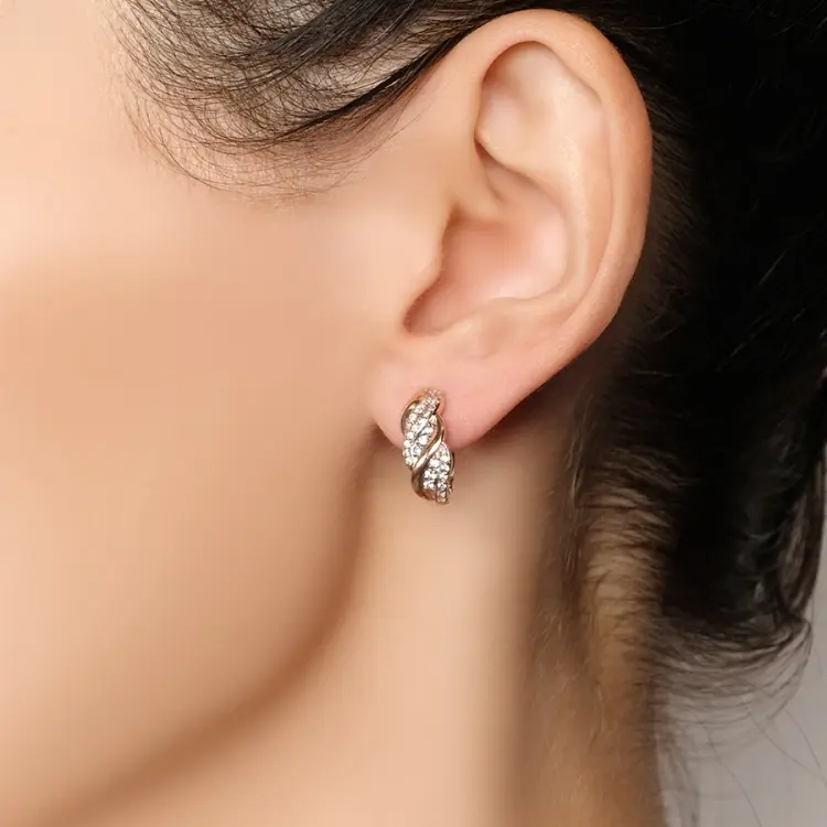 Серьги Zlato Z2-10082 вес 3.69 г золото, фианит купить,250920