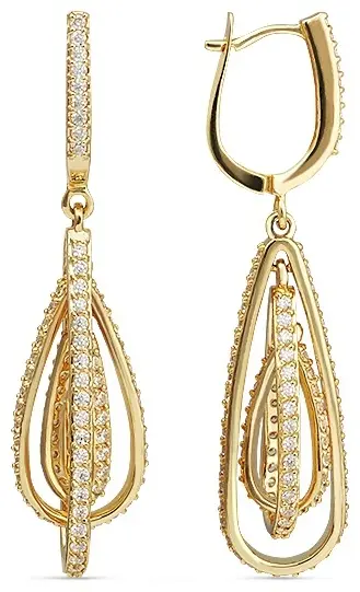 Серьги КРИСТАЛЛ NM14000226773 вес 14.86 г золото, фианит купить,1010480