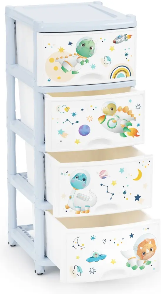 Детский комод Альтернатива PLAST LAND, 38x48x98 см, белый, голубой купить,NaN