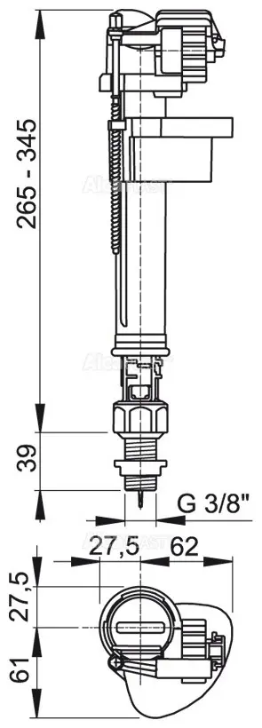 Alcaplast смывное устройство A18-3/8, пластик купить,NaN