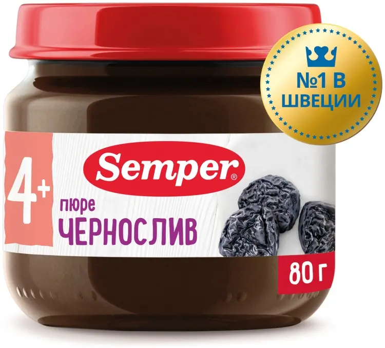 Детское пюре Semper чернослив 80 г, с 4 месяцев купить,NaN