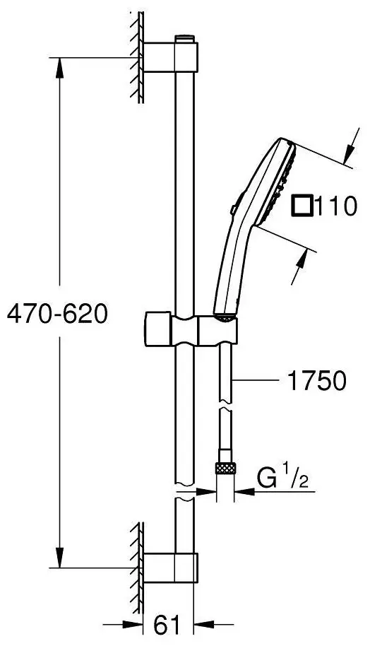 Grohe душевой набор (гарнитур) Tempesta Cube 26748003