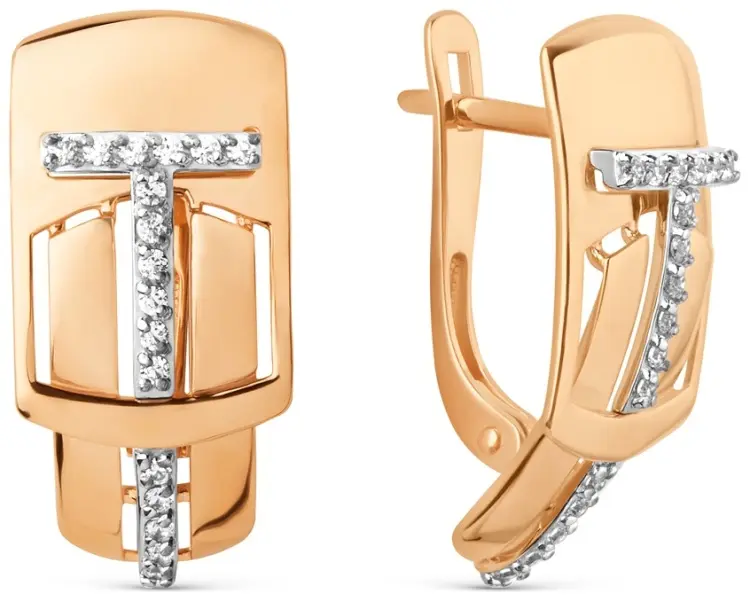 Серьги Династия 023782-1102 вес 3.19 г золото, фианит купить,216920