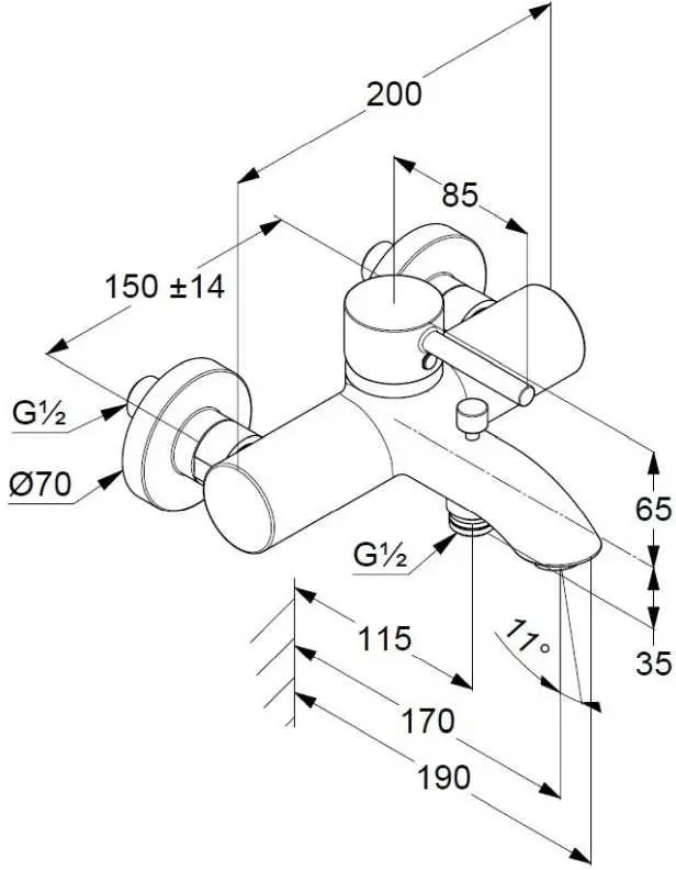 Смеситель для ванны KLUDI Bozz 386910576, однозахватный купить,NaN