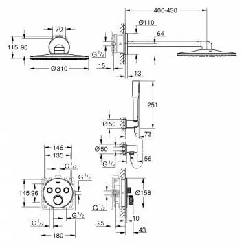 Grohe ручной душ (лейка+шланг) 34705000 купить,NaN