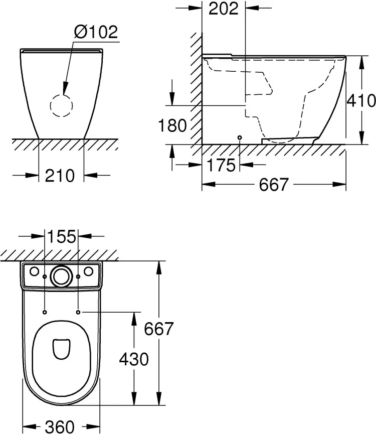 Grohe чаша унитаза 3957200H с покрытием PureGuard, санфарфор купить,NaN