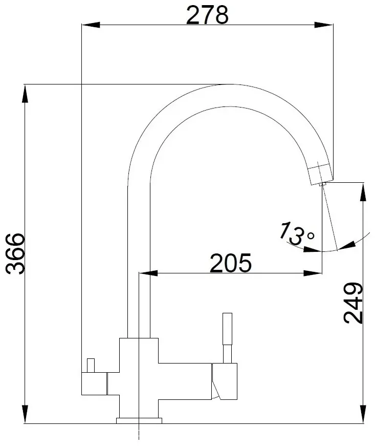 Смеситель для кухни Haiba HB43828-7, латунь, цвет черный купить,NaN