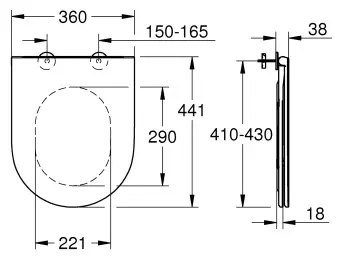 Сиденье Grohe BAU CERAMIC 39913000 441x360 мм купить,NaN