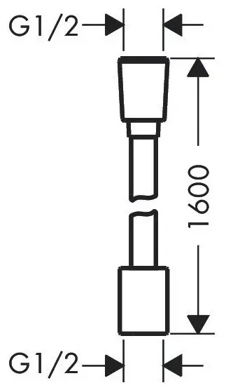 Шланг для душа Hansgrohe металлическая оплетка, 160 см, подключение 1/2x1/2