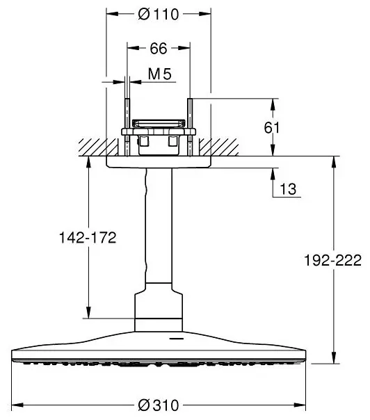 Grohe верхний душ 22124KF0