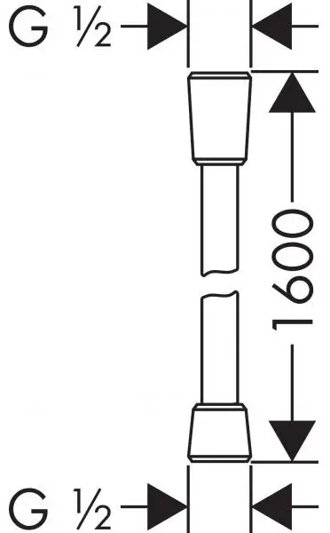 Шланг для душа Hansgrohe пластик, 160 см, подключение 1/2x1/2 купить,NaN