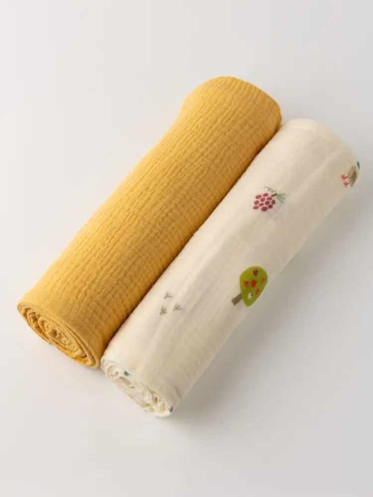 Пеленка текстильная BUBA KIDS Сады Кавказа/ горчица, 2 шт, 75x115 см купить,NaN