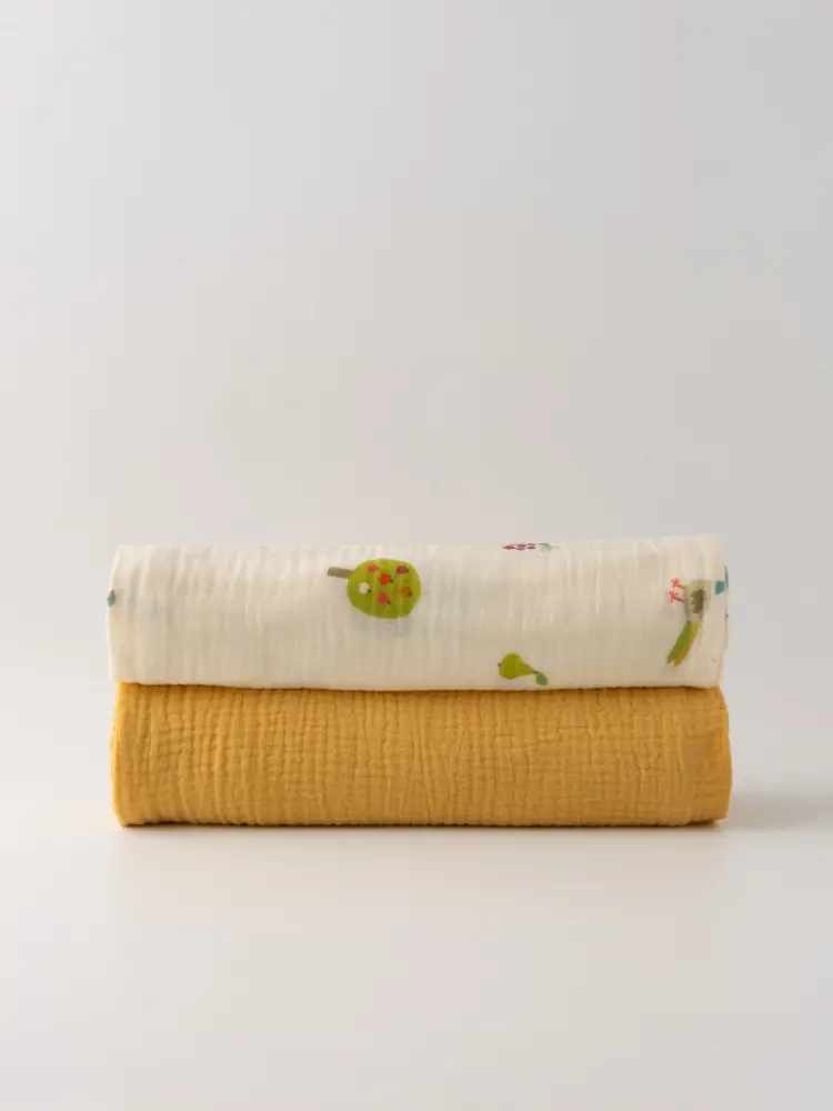 Пеленка текстильная BUBA KIDS Сады Кавказа/ горчица, 2 шт, 75x115 см купить,NaN