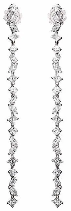 Серьги-цепочки Damiani 81092656 вес 6.15 г золото, бриллиант купить,NaN
