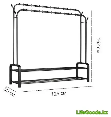 Вешалка напольная LifeGoods.kz LG51670, металл, 125x162 см, черный купить,NaN