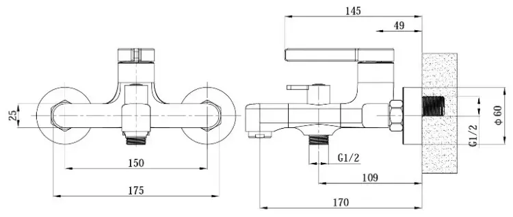 Смеситель для ванны ESKO Canberra CR54Gold, латунь, цвет золотистый купить,NaN