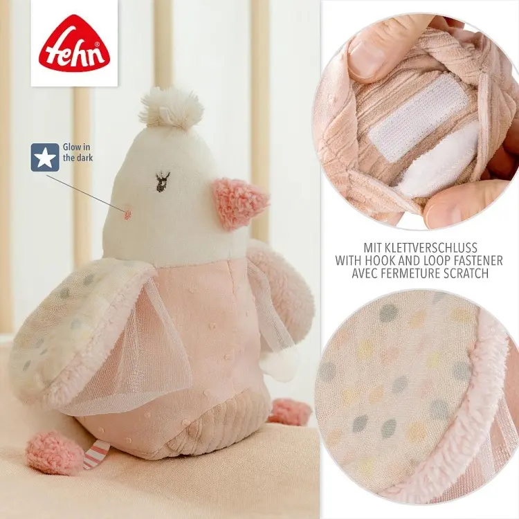 Мягкая игрушка Fehn Птичка, высота 23 см, розовый купить,NaN