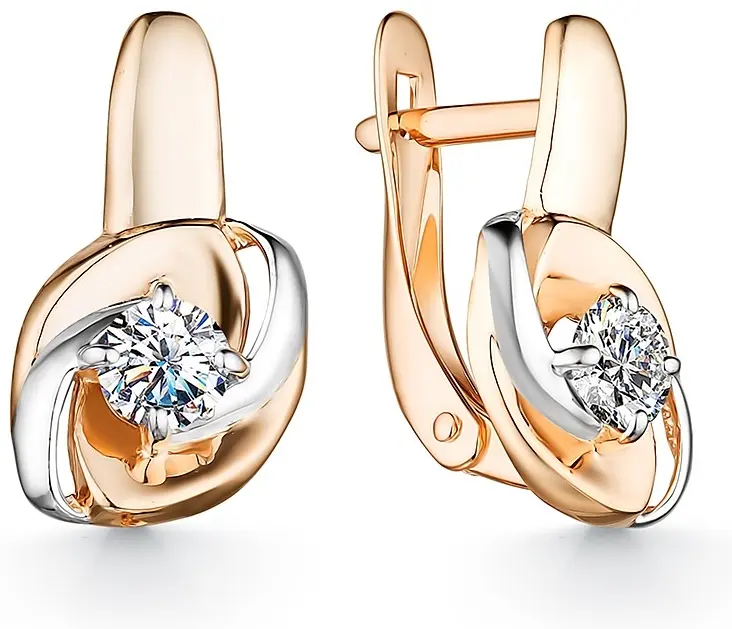 Серьги РусГолдАрт 2460007111 вес 2.75 г золото, фианит купить,187000