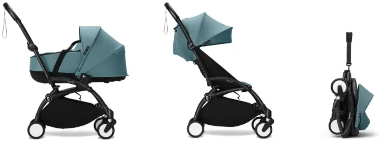 Коляска универсальная 2 в 1 Stokke YOYO3 646407/646002, черный, голубой
