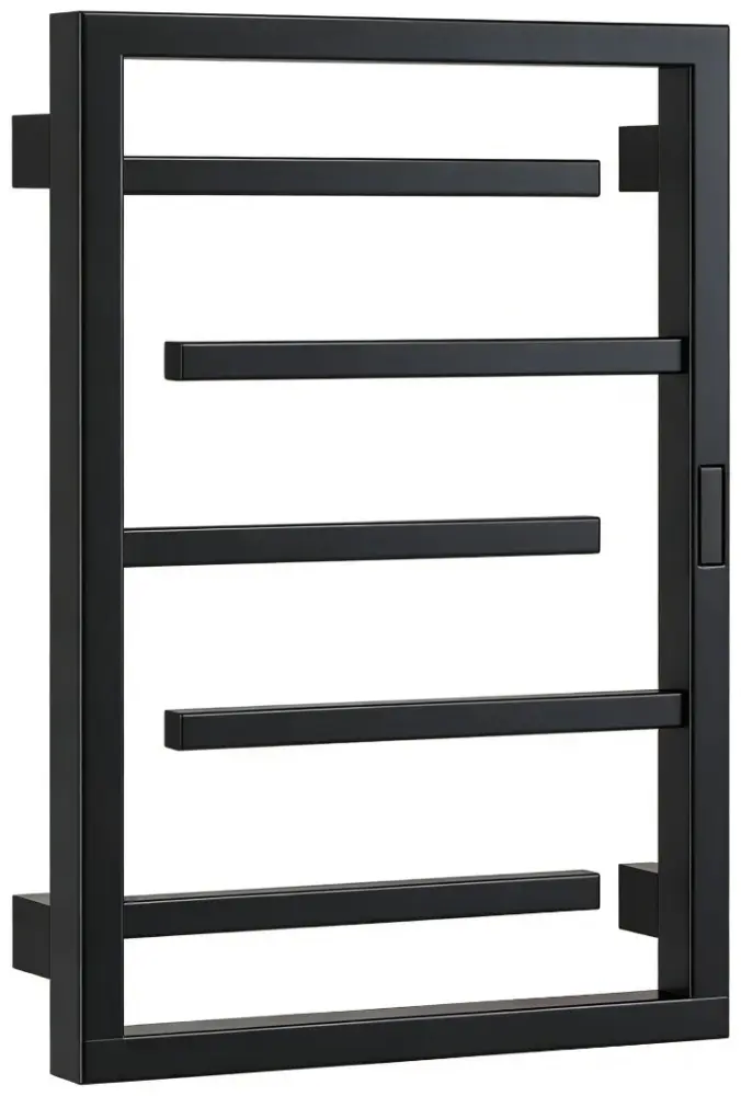 Полотенцесушитель электрический Rein Lineart Cube-Matte Black, лесенка 53x80 см купить,NaN