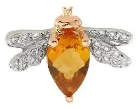 Моносерьга Bee Goddess PTKSCTPGKP вес 0.77 г золото, бриллиант, цитрин купить,488000