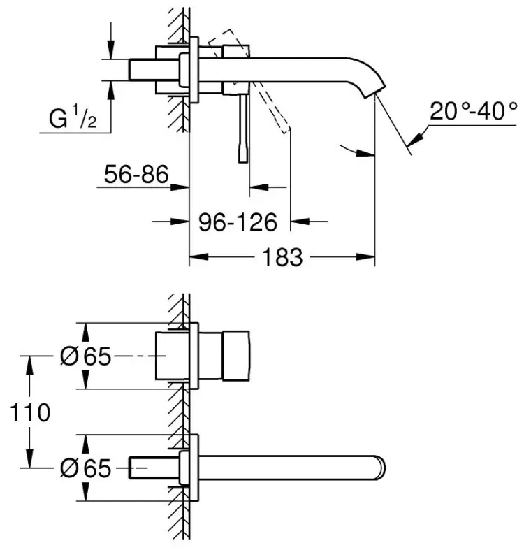 Смеситель для раковины (умывальника) Grohe Essence 19408001, однозахватный купить,NaN