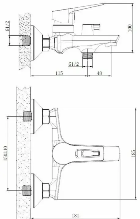 Смеситель для ванны ESKO RA 54, латунь, цвет серебристый купить,NaN