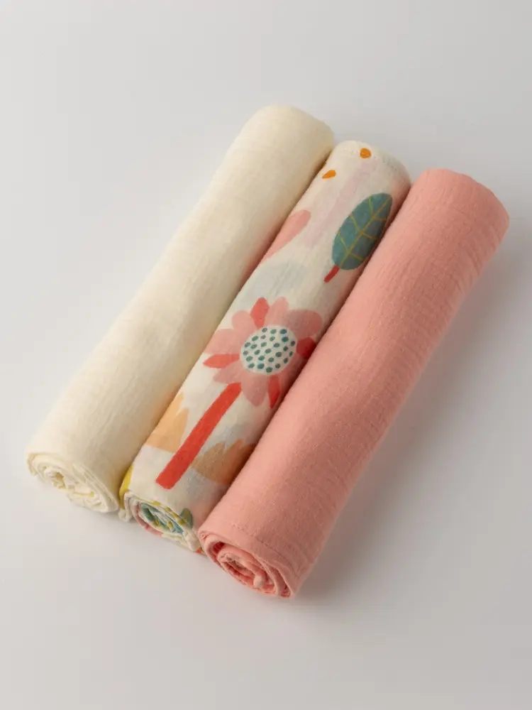 Пеленка текстильная BUBA KIDS Летний полдень/ сливочный/ персиковый, 3 шт, 75x75 см - ForteMarket Пеленка текстильная BUBA KIDS Летний полдень/ сливочный/ персиковый, 3 шт, 75x75 см купить,NaN