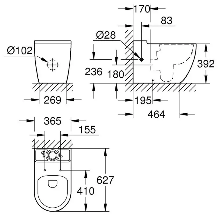 Grohe чаша унитаза StartLoop Ceramic 39910000, керамика купить,NaN
