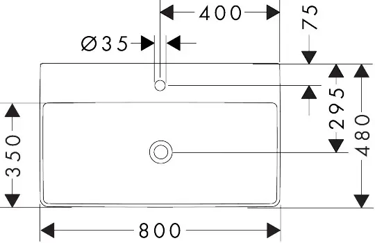 Раковина Hansgrohe Xelu Q 60318450 накладная прямоугольная 80х48 см, керамика