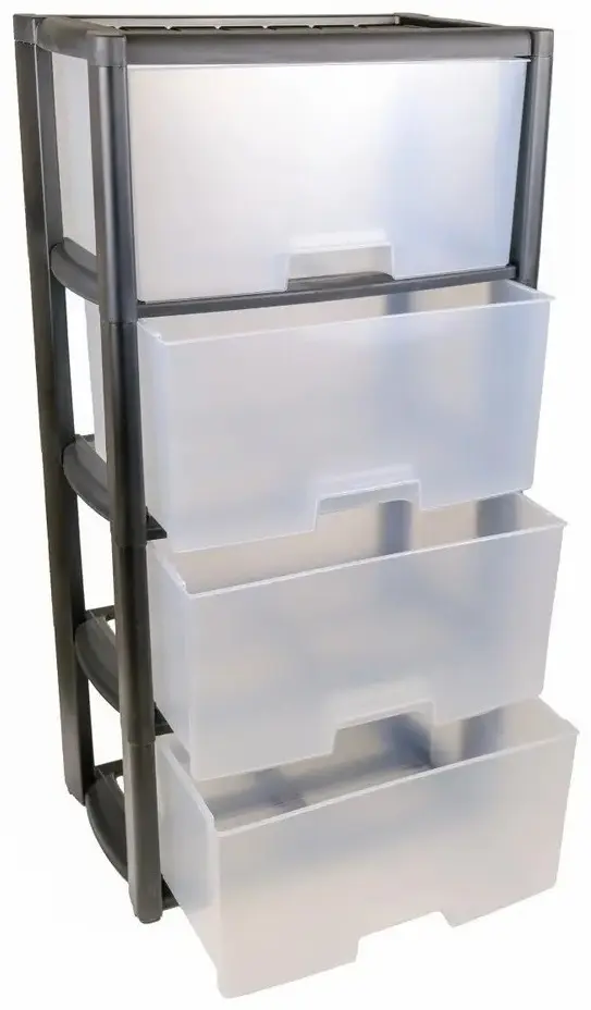Детский комод Альтернатива Колорит, 47.5x30x94 см, черный, прозрачный купить,NaN