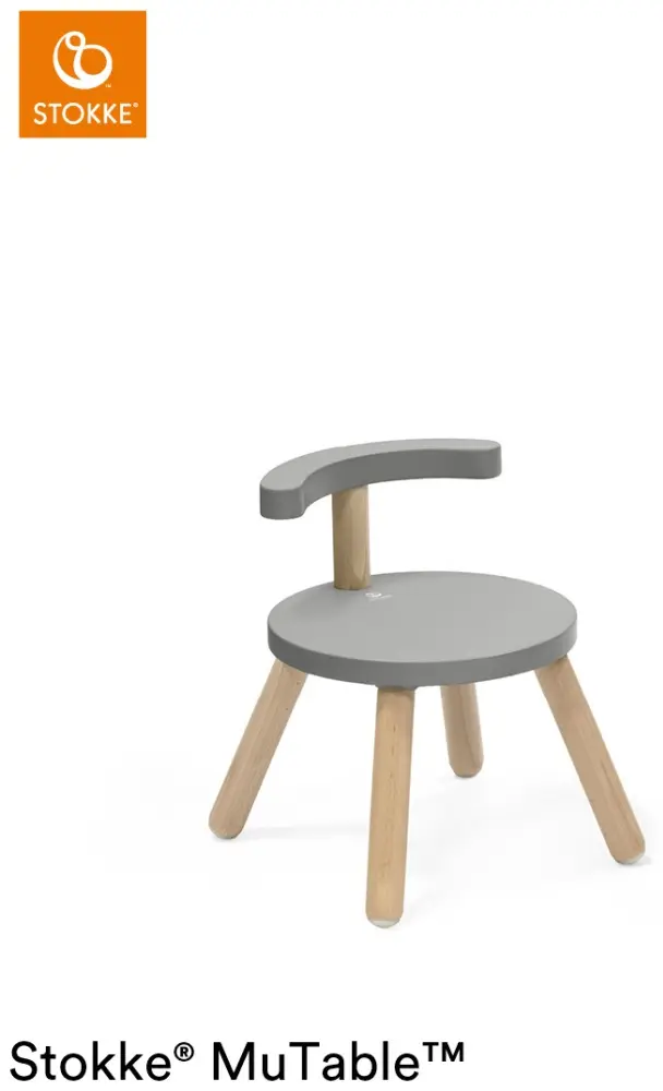 Растущий стульчик Stokke V2 627102, МДФ, массив дерева, металл, 35x35x42 см, серый, коричневый купить,NaN