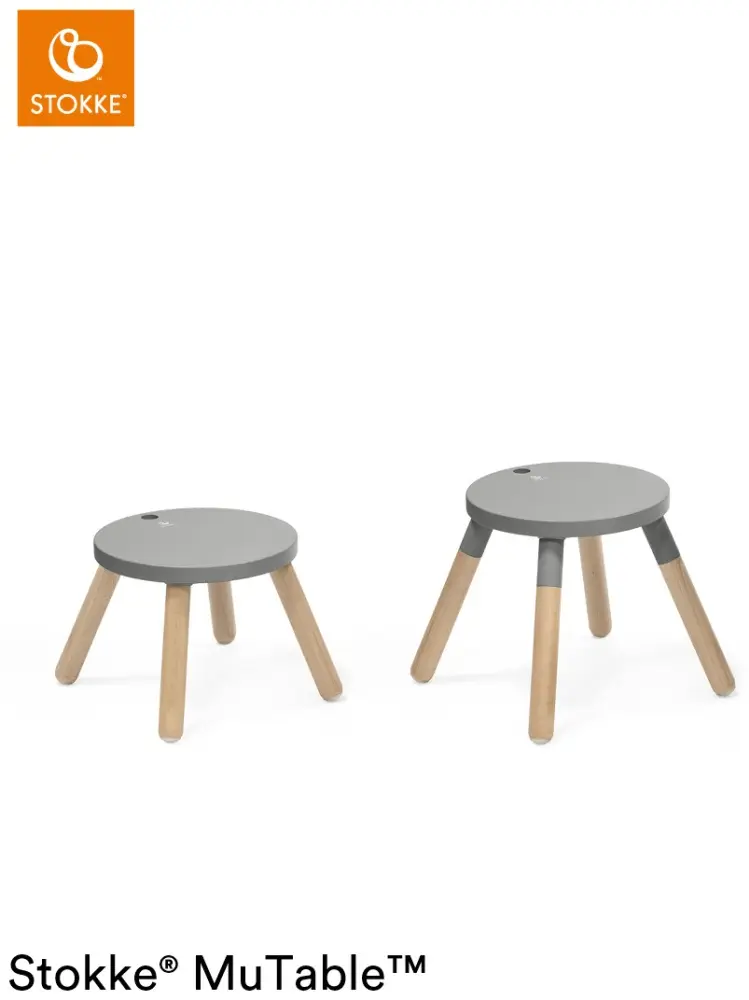 Растущий стульчик Stokke V2 627102, МДФ, массив дерева, металл, 35x35x42 см, серый, коричневый купить,NaN
